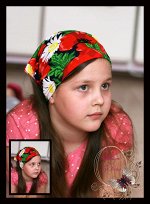 Хлопковая повязка-косынка на резинке «Красные маки»