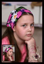 Хлопковая повязка-косынка на резинке «Розовые маки»
