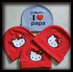 Распродажа остатков! Шапочки однослойные HELLO KITTY коралловые