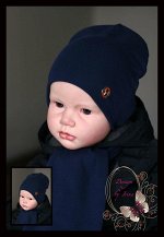 Удлинённая шапка т.синяя с лейблом casual