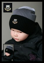 Вязаная удл. шапка 3 полосная WEAR SPORT (черн/сер/св.сер)..
