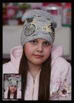 Удл.вязаная шапка «Велосипед» (серая)