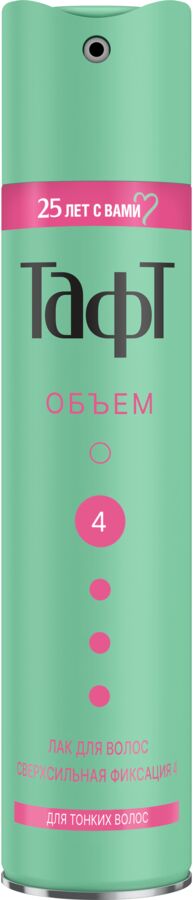 ТАФТ ОБЪЕМ Лак сверхсильной фиксации  д/тонких волос /225