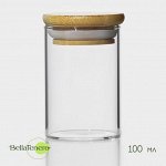 Баночка стеклянная для специй с бамбуковой крышкой BellaTenero «Эко» 100 мл, 5?8 см