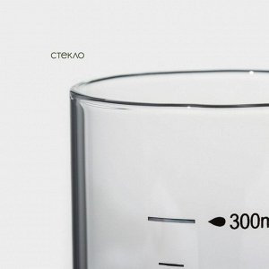 Банка для хранения сыпучих продуктов BellaTenero «Эко», 300 мл, 6.7*13.7 см, с мерной шкалой, с бабмуковой крышкой, стекло, прозрачная