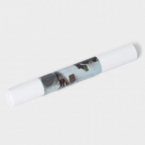 Коврик противоскользящий LaDо́m Elegiam, 30x150 см, белый