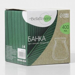Банка для сыпучих продуктов BellaTenero «Бамбук», 400 мл, 9.5*9.5 см, с бамбуковой крышкой, стекло, прозрачная