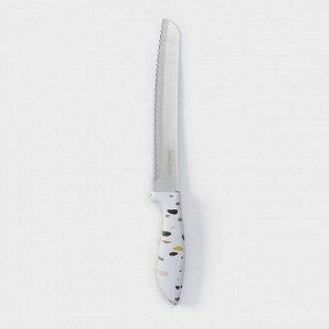 Нож для хлеба Доляна Sparkle, лезвие 20 см, цвет белый