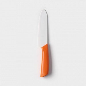 Доляна Нож керамический «Симпл», лезвие 15 см, ручка soft touch, цвет жёлтый