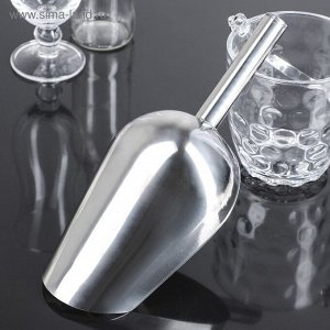 УЦЕНКА Совок из нержавеющей стали для льда и сыпучих продуктов, 30,5?13,5?6 см, цвет хромированный