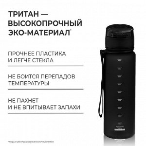 ONLITOP Бутылка спортивная для воды ONLYTOP, 500 мл, цвет чёрный