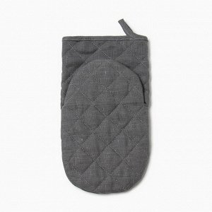 Варежка-прихватка «Этель» ECO grey, 15x28 см, 100% лён, 245 г/м²