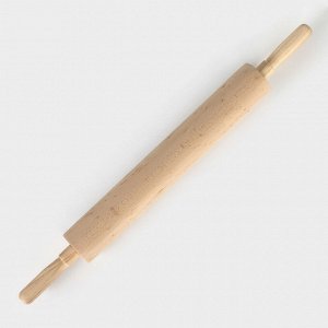 Скалка «Для Профи», с вращающейся ручкой, 60x6 см, бук