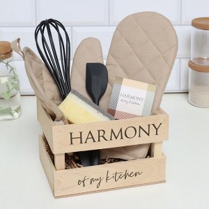 Набор подарочный "Harmony" варежка-прихватка,прихватка, кух.лопатка,венчик,губка