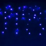 Гирлянда &quot;Бахрома&quot; Ш:1,2 м, В:0,6 м, нить силикон, LED-60-220V, контр. 8 р. СИНИЙ