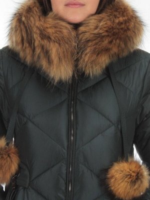 857 DK. GREEN Куртка зимняя женская (200 гр. холлофайбера)