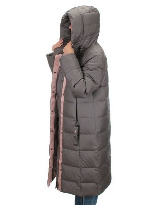 H-9196 GRAY/VIOLET Пальто зимнее женское (200 гр .холлофайбер)