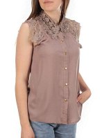 Q777 BROWN Туника женская (65% хлопок, 35% полиэстер)