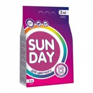 Sunday порошок стиральный 3кг автомат д/цвет.белья м/уп 1шт / 5шт / 83125 / 005400 Код: 3550030135