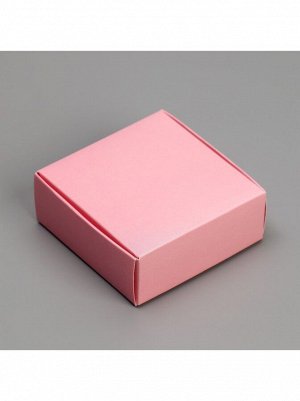 Коробка складная 7,5 х7,5 х3 см розовая