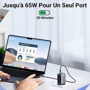 Устройство зарядное сетевое Nexode 2*USB-C+1*USB-A 65W GaN Tech Fast Charger EU Ugreen