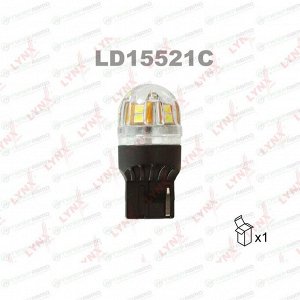 Лампа светодиодная LYNXauto W21W (W3x16d, T20), 12В, 21Вт, 6000К, 1 шт, арт. LD15521C