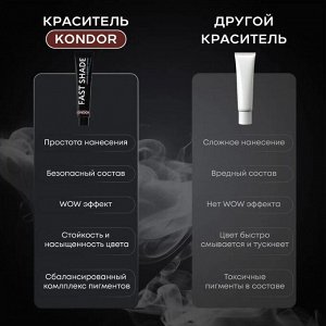 Краска для бороды и волос тон 2 - чёрный Кондор KONDOR FAST SHADE DEVELOPER 60 мл