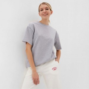 Футболка женская MINAKU OVERSIZE FIT: цвет светло-серый