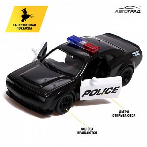 Машина металлическая DODGE CHALLENGER SRT, 1:32, открываются двери, инерция, полиция