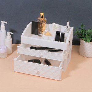 Органайзер для хранения, 8 секций, 2 ящика, 25x16.5x20 см, белый