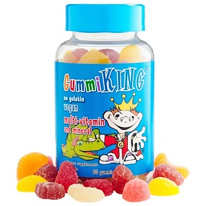GummiKing, Мультивитаминно-минеральная добавка, с овощами, фруктами и волокнами, для детей, 60 тянучек