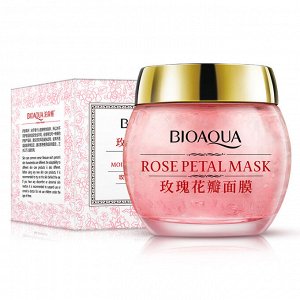 BIOAQUA ROSE PETAL MASK Увлажняющая маска для лица с лепестками роз, 120 г, 12 шт/уп (ГОДЕН ДО 80.06.2024)