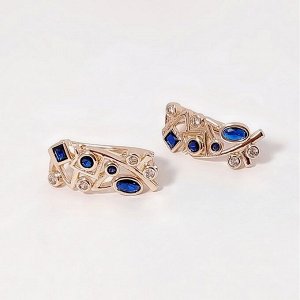 Серьга одна штука, с кристаллами