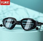 YUKE Очки HD для плавания водонепроницаемые и противозапотевающие высокой четкости + встроенные беруши, черный