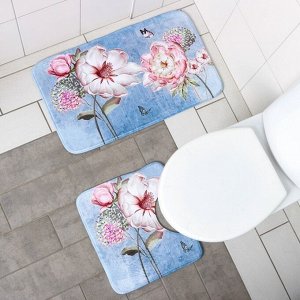 Набор ковриков для ванной и туалета Доляна «Весна», 2 шт, 40x45, 45x75 см
