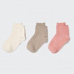 UNIQLO - набор из трех пар коротких носочков - 30 NATURAL