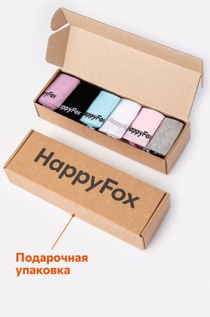 Набор однотонных носков 6 пар Happy Fox