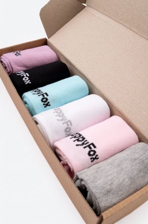 Набор однотонных носков 6 пар Happyfox