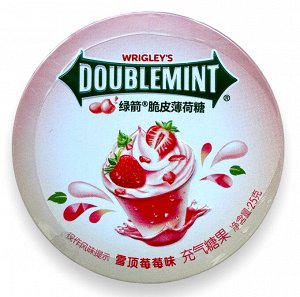 WRIGLEY'S Doublemint Освежающие драже со вкусом клубничный милкшейк 25 гр.,