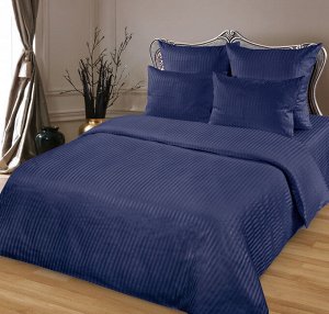 Постельное белье из страйп-сатина "Мирослава" Евро 200*220 (нав. 50*70 и 70*70 диз.: Индиго)