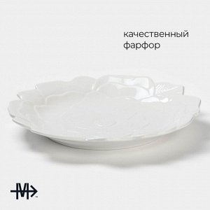 Тарелка обеденная Magistro «Роза», d=25 см, фарфор, белая