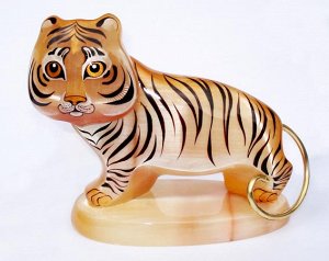 Тигр из Селенита, ручная роспись, высота 115 мм