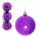Новогодние шары 6 см (набор 3 шт) &quot;Глянец&quot;, фиолетовый