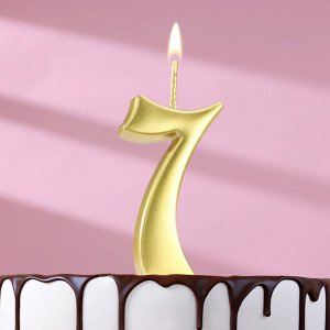 Свеча в торт «Цифра 7», 5.3 см, золотая