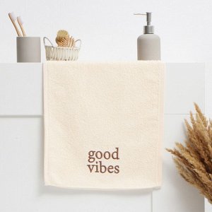 Полотенце махровое Этель Good vibes 35х50 см, 100% хлопок, 350 г/м2