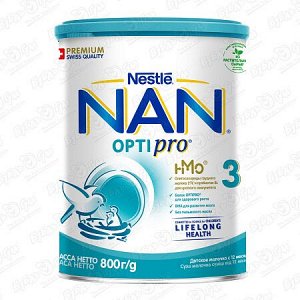 Детское молочко NAN 3 OPTIPRO с 12 месяцев 800 гр