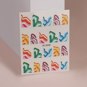 Наклейки для ногтей «Волны», разноцветные