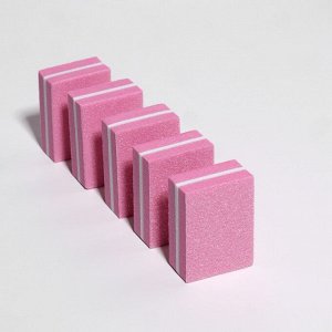 Баф наждачный для ногтей, 50 шт, двухсторонний, 3,5 ? 2,5 см, цвет розовый