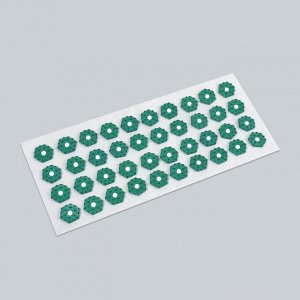 Ипликатор-коврик, основа спанбонд, 40 модулей, 14 ? 32 см, цвет белый/зелёный