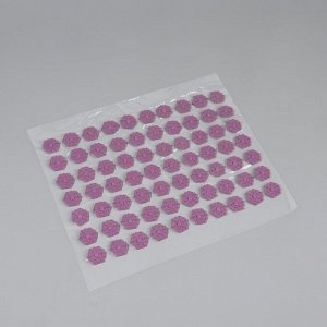 Ипликатор-коврик, основа ПВХ, 70 модулей, 32 ? 26 см, цвет прозрачный/фиолетовый